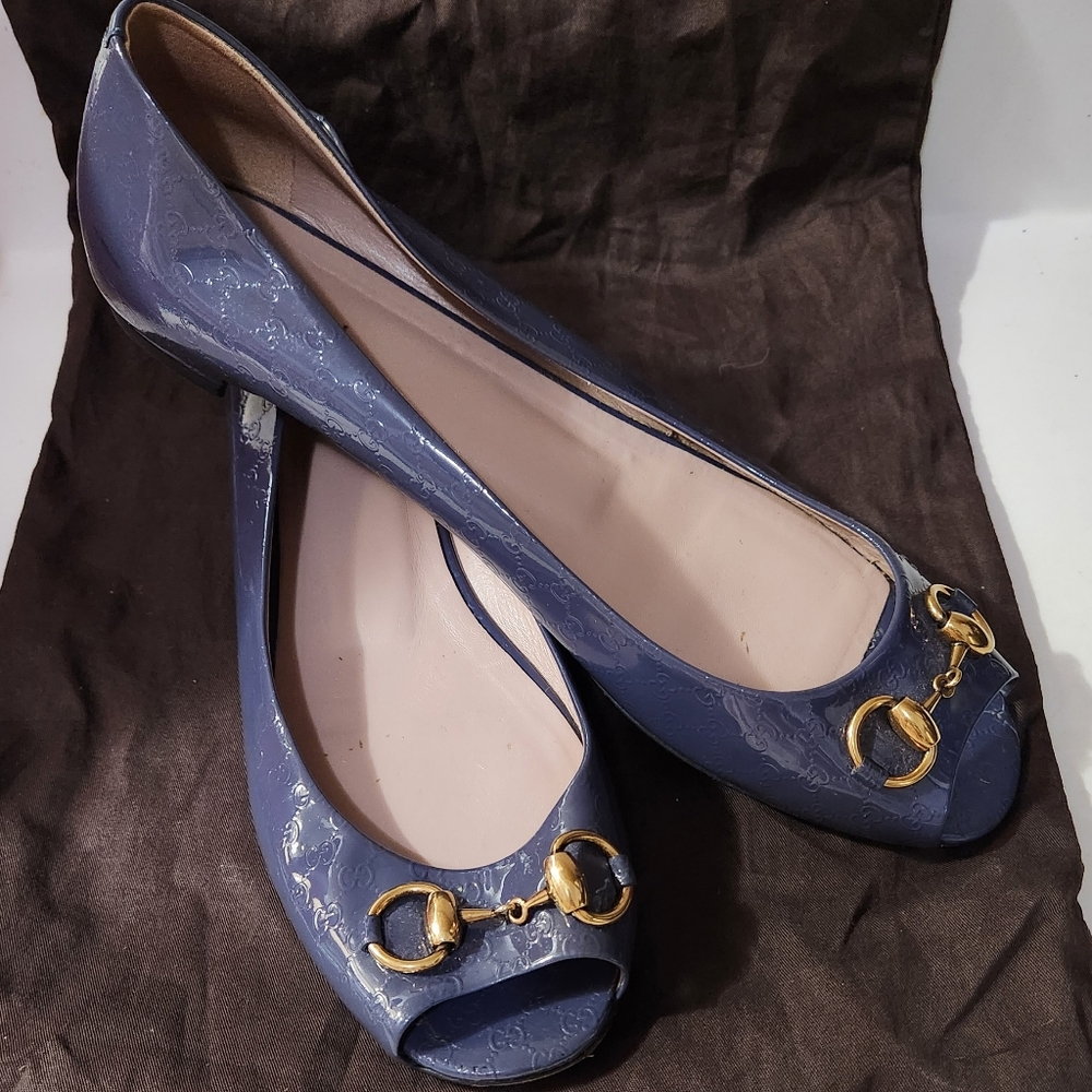 Original Gucci shoes Microguccissima Patent Leather Horsebit Pee